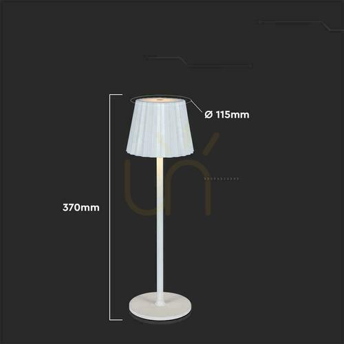 Skontrolujte V-TAC 4W LED stolová lampa na nočný stolík 37cm USB nabíjanie Stmievateľná biela VT-1028 3000K-6000K 150lm
