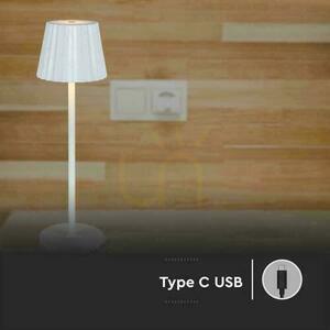Stolová LED lampa V-TAC VT-1028-W 1,5 W biela USB-C 37 cm small 5