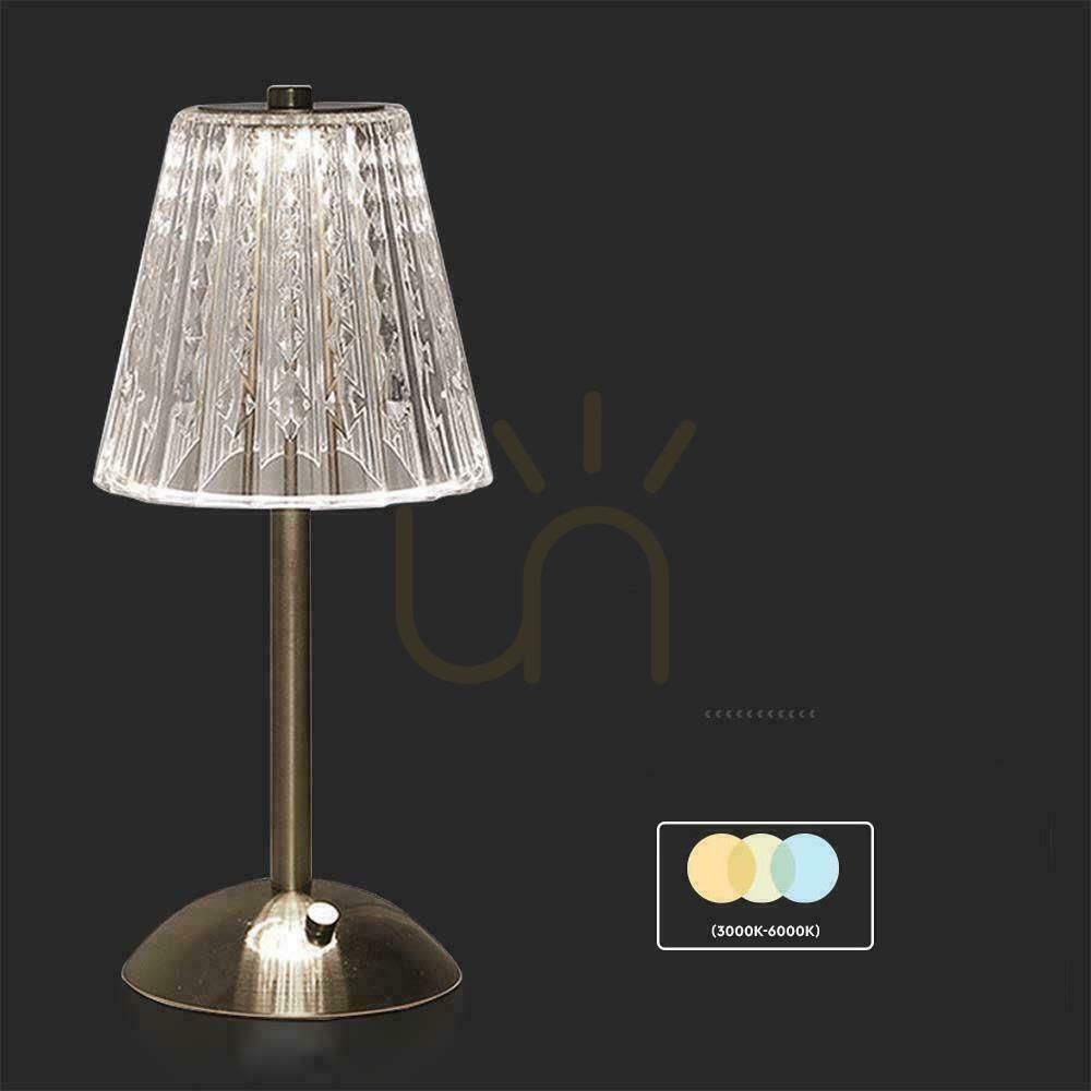 Displej V-TAC 3W LED 29cm stolové nočné svetlo USB nabíjanie stmievateľné pieskovo hnedé VT-1033 3000K-6000K 210lm V-TAC 3W LED 29cm stolové nočné svetlo USB nabíjanie stmievateľné pieskovo hnedé VT-1033 3000K-6000K 210lm
