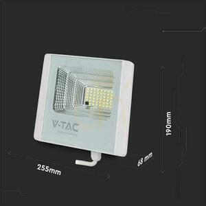V-TAC 20W biely IP65 solárny LED projektor, diaľkové ovládanie, časovač VT-60W 4000K 1650lm. small 4