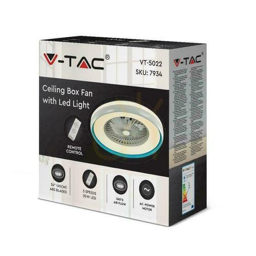 Skontrolujte V-TAC 45W LED stropný ventilátor RF Pilot CCT Blue VT-5022 3000lm
