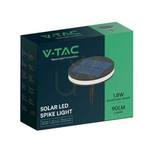 Skontrolujte Pozemné záhradné solárne svietidlo 2W LED V-TAC IP44 VT-1146 3000K 90lm 3 roky záruka