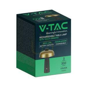 V-TAC 3W LED stolová lampa 24cm USB nabíjanie Stmievateľná zlatá VT-1050 3000K-6000K 200lm small 1