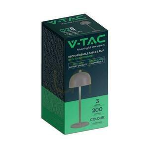 V-TAC 3W LED stolová lampa na nočný stolík 30cm USB nabíjanie Stmievateľná šedá VT-1052 3000K-6000K 200lm small 1