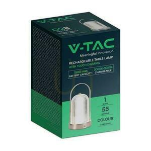 V-TAC 1W LED stolová lampa na nočný stolík 22cm USB nabíjanie Stmievateľná matná zlatá VT-1057 3000K-6000K 55lm small 1