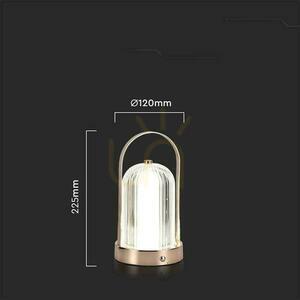 V-TAC 1W LED stolová lampa na nočný stolík 22cm USB nabíjanie Stmievateľná matná zlatá VT-1057 3000K-6000K 55lm small 2