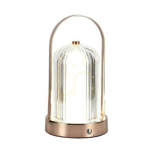 Skontrolujte V-TAC 1W LED stolová lampa na nočný stolík 22cm USB nabíjanie Stmievateľná matná zlatá VT-1057 3000K-6000K 55lm