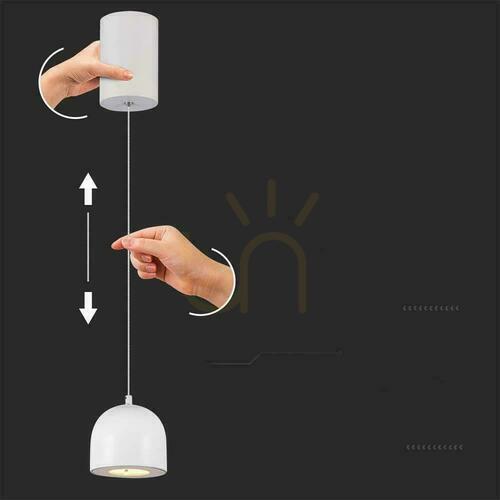 Skontrolujte V-TAC LED závesné svietidlo 8,5W 100cm nastaviteľné, dotykový spínač Sivá VT-7795 3000K 850lm