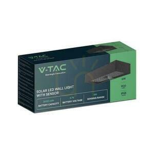 V-TAC 6W snímač pohybu čierny VT-406 4000K 900lm Solárne nástenné záhradné svietidlo. small 1