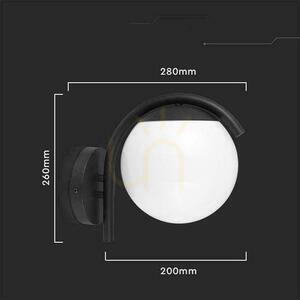 V-TAC Sphere záhradné svietidlo E27 nástenná lampa čierna MAT VT-1150 3 roky záruka 2 V-TAC Sphere záhradné svietidlo E27 nástenná lampa čierna MAT VT-1150 3 roky záruka small 2