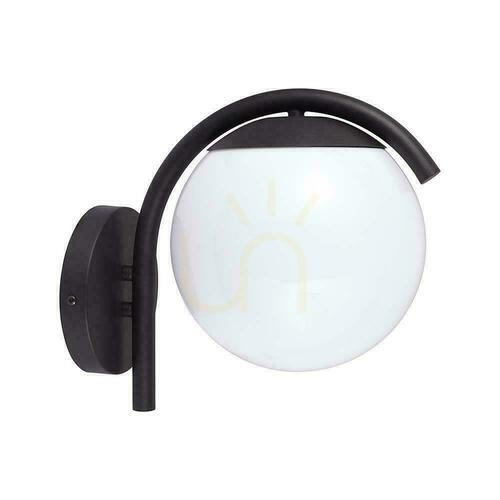 Skontrolujte V-TAC Sphere záhradné svietidlo E27 nástenná lampa čierna MAT VT-1150 3 roky záruka