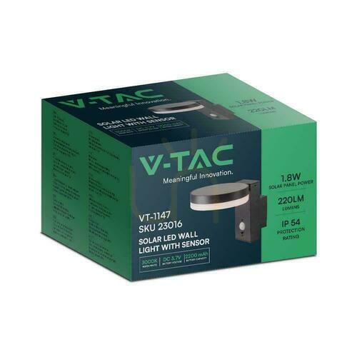 Skontrolujte Záhradné nástenné svietidlo Solar V-TAC 5,5W LED Motion Sensor Round IP54 VT-1147 3000K 220lm 3 roky záruka