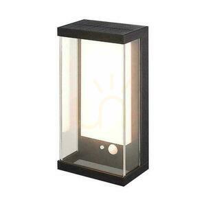 V-TAC 1W LED snímač pohybu IP65 čierny VT-1193 3000K 95lm Solárne nástenné záhradné svietidlo. small 0