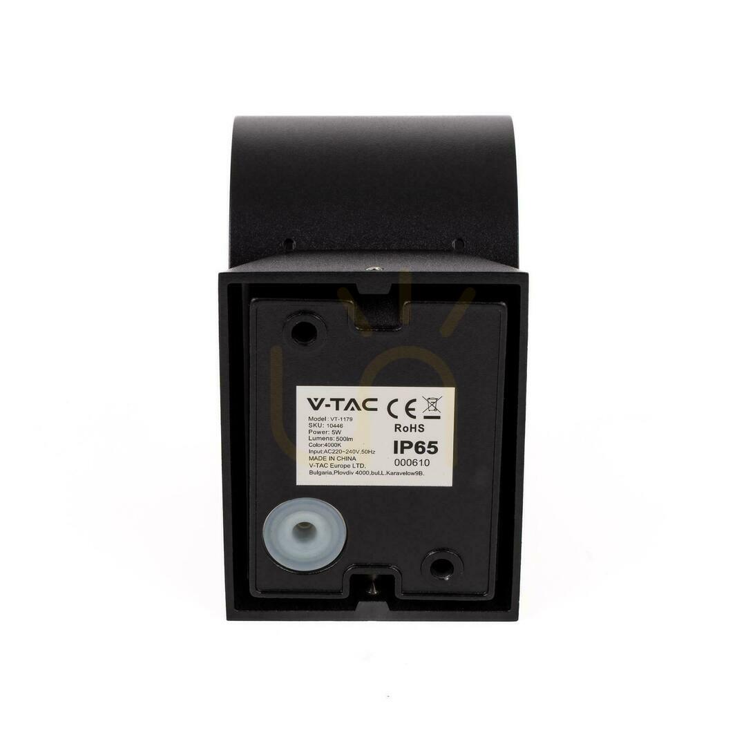 Displej V-TAC 5W nástenná lampa Top Down Black IP65 VT-1179 3000K 465lm V-TAC 5W nástenná lampa Top Down Black IP65 VT-1179 3000K 465lm
