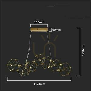V-TAC 28W LED závesné svietidlo Gold VT-7918 3000K 2700lm small 3