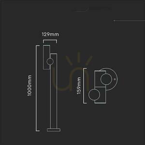 V-TAC 4W LED záhradný stĺp 100 cm čierny IP44 VT-1187 4000K 390lm. small 5