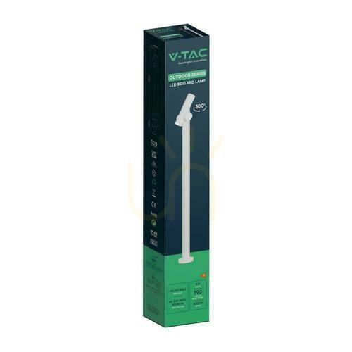 Skontrolujte Záhradný stĺpik V-TAC VT-1187, LED 4 W, 390 lm, 4000 K, dvojitá sklopná hlavica, 100 cm, IP44, biely