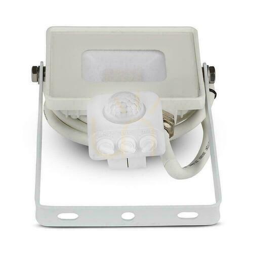 Skontrolujte V-TAC LED projektor 10W SAMSUNG CHIP Senzor pohybu s funkciou vypnutia biely VT-10-S-W 6400K 800lm 5 rokov záruka