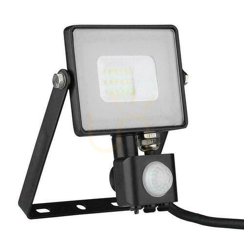 Skontrolujte V-TAC LED projektor 10W SAMSUNG CHIP Senzor pohybu s funkciou vypnutia čierny VT-10-S-B 3000K 800lm 5 rokov záruka
