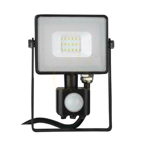 Skontrolujte V-TAC LED projektor 10W SAMSUNG CHIP Senzor pohybu s funkciou vypnutia čierny VT-10-S-B 3000K 800lm 5 rokov záruka