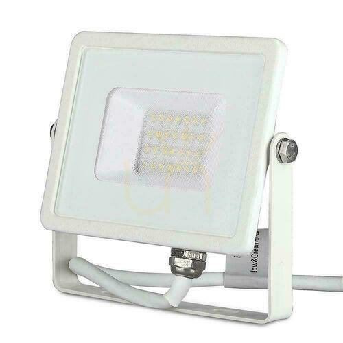 Skontrolujte V-TAC 20W SAMSUNG CHIP White VT-20-W LED projektor 6400K 1600lm 5 rokov záruka
