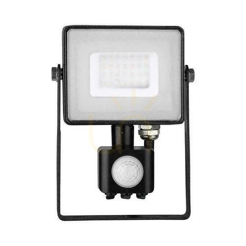 Skontrolujte V-TAC 30W LED projektor SAMSUNG CHIP Senzor pohybu s funkciou vypnutia čierny VT-30-S-B 3000K 2400lm 5 rokov záruka