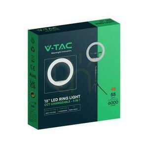 LED kruhové svetlo pre 3 telefóny V-TAC 55W fi44cm Statív Pilot Case VT-45055 3200K-5500K 6000lm small 4