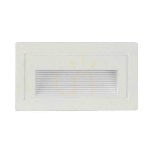 Skontrolujte V-TAC 3W LED obdĺžnikové schodiskové svietidlo biele 230V VT-1130 3000K 180lm