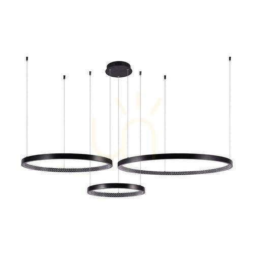 Skontrolujte Závesné LED svietidlo 57W 6840lm 4000K čierne 5 kruhov 151 cm VT-7824 V-TAC