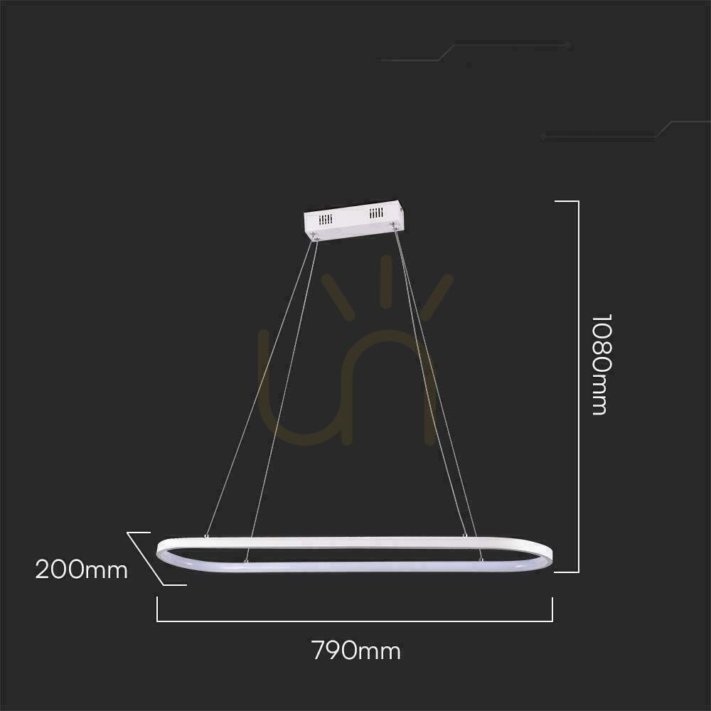 vyhliadka V-TAC 24W LED závesné svietidlo White VT-7825 3000K 2760lm V-TAC 24W LED závesné svietidlo White VT-7825 3000K 2760lm