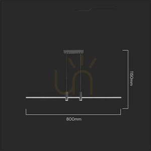 V-TAC 19W LED závesné svietidlo čierne VT-7827 4000K 2160lm small 1