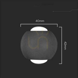 Nástenné svietidlo V-TAC 2W LED IP54 čierne VT-2502 3000K 200lm small 5