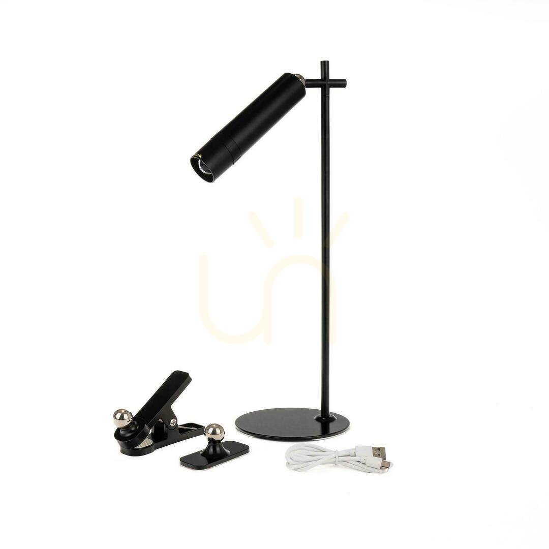 Šou V-TAC Stolná lampa 4 v 1 37 cm Tapeta Svietidlo s klipom 3W LED čierna VT-7413 4000K 300lm V-TAC Stolná lampa 4 v 1 37 cm Tapeta Svietidlo s klipom 3W LED čierna VT-7413 4000K 300lm