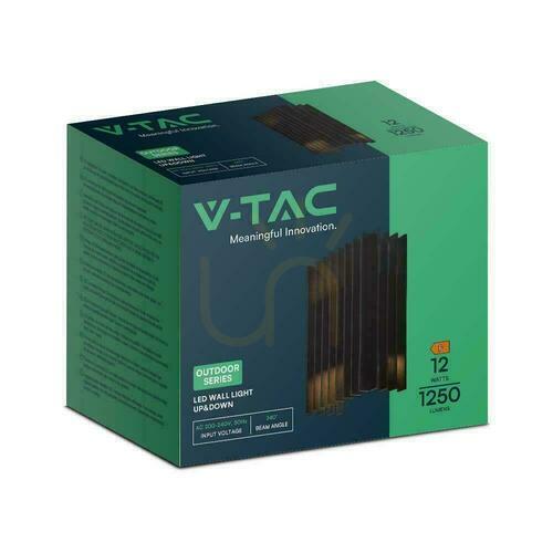 Skontrolujte Nástenné svietidlo V-TAC 2x6W LED čierna Top Down IP65 VT-1189 3000K 1250lm.