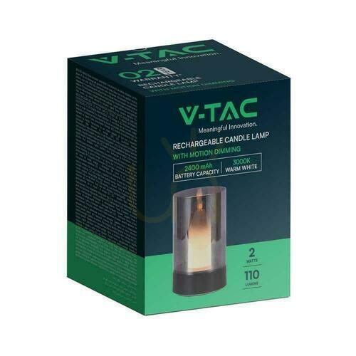 Skontrolujte Nočné svetlo V-TAC Candlelight 3W LED nabíjanie USB stmievateľné čierne VT-7564 3000K 110lm.