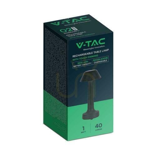 Skontrolujte Nabíjateľná stolová lampa V-TAC VT-7566 čierna LED 1 W 40 lm CCT 3000–6000 K