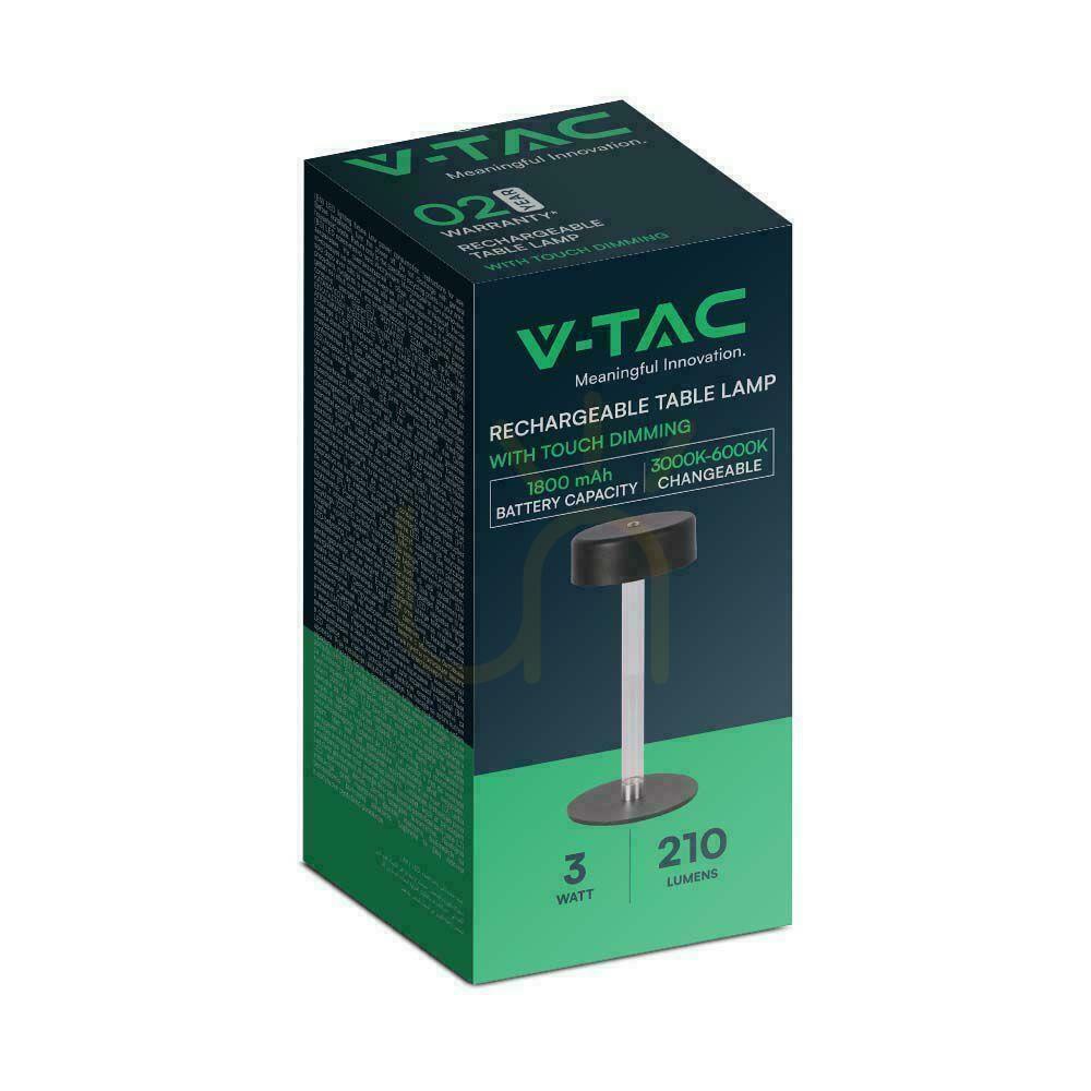 vyhliadka V-TAC 3W LED stolová lampa 23cm USB nabíjanie CCT stmievateľná čierna VT-7567 3000K-6000K 210lm V-TAC 3W LED stolová lampa 23cm USB nabíjanie CCT stmievateľná čierna VT-7567 3000K-6000K 210lm