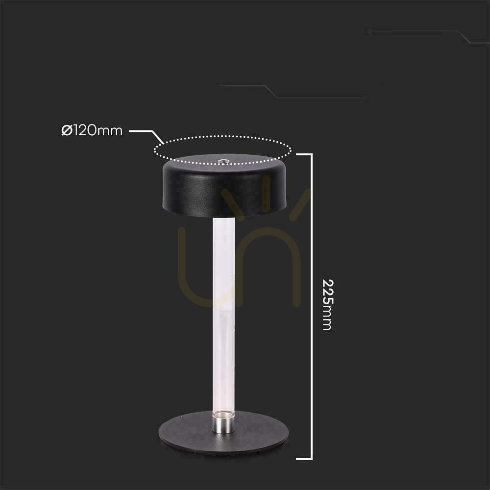 Náhľad V-TAC 3W LED stolová lampa 23cm USB nabíjanie CCT stmievateľná čierna VT-7567 3000K-6000K 210lm V-TAC 3W LED stolová lampa 23cm USB nabíjanie CCT stmievateľná čierna VT-7567 3000K-6000K 210lm