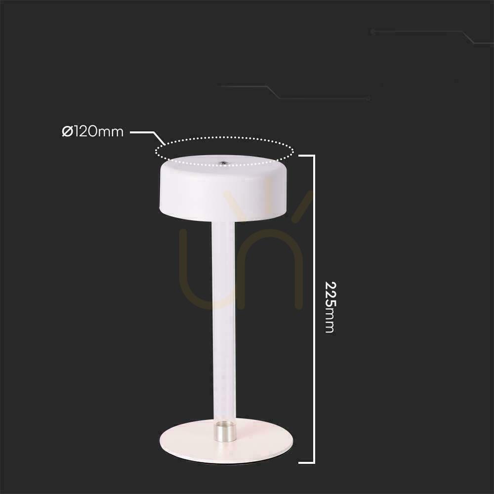 Náhľad V-TAC 3W LED stolová lampa 23cm USB nabíjanie CCT stmievateľná biela VT-7567 3000K-6000K 210lm V-TAC 3W LED stolová lampa 23cm USB nabíjanie CCT stmievateľná biela VT-7567 3000K-6000K 210lm