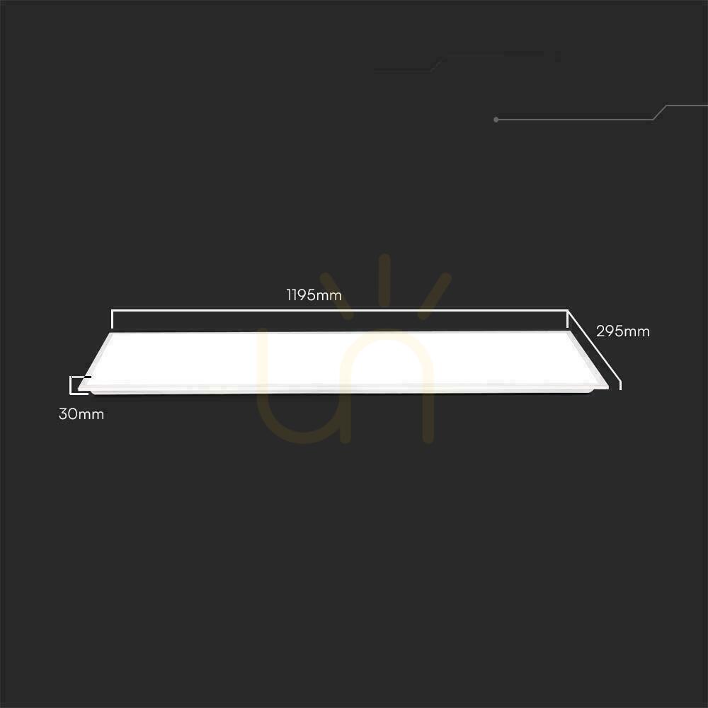 vyhliadka V-TAC LED panel 40W 1200x300 LED podsvietenie 30mm 120Lm/W VT-61140 4000K 4800lm. V-TAC LED panel 40W 1200x300 LED podsvietenie 30mm 120Lm/W VT-61140 4000K 4800lm.