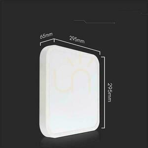 Plafond V-TAC 24W LED štvorcový 29x29cm povrchová montáž IP44 biela VT-8624 3000K 2500lm small 4