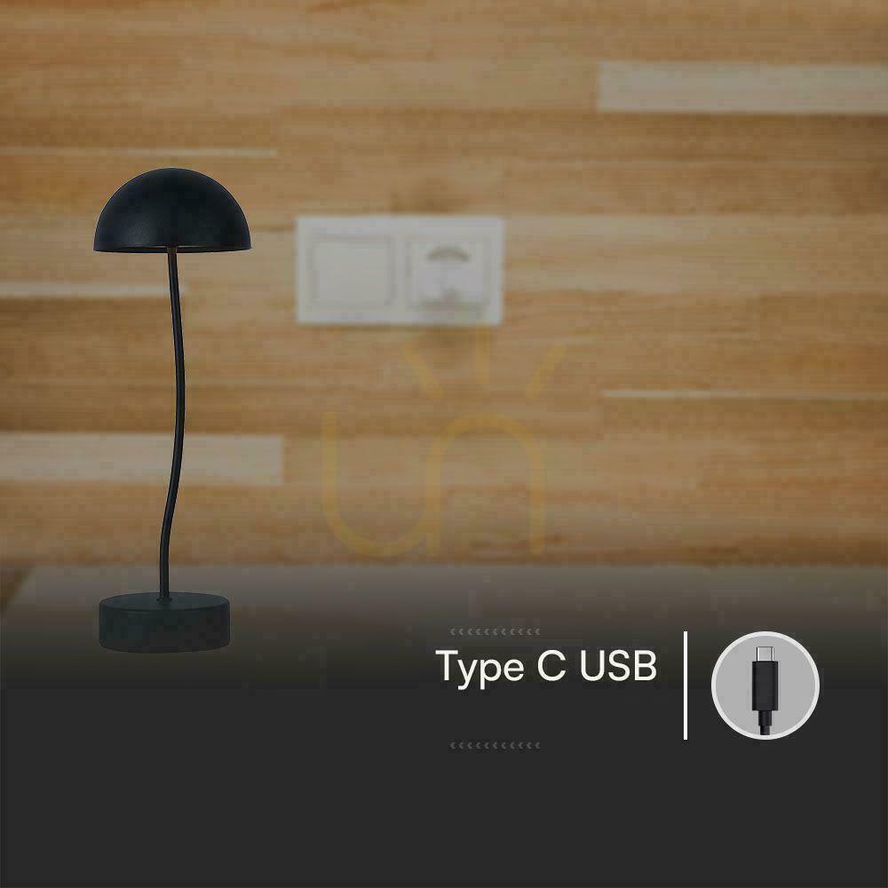 Šou V-TAC 3W LED nabíjacia stmievateľná stolová lampa čierna VT-7574 3000K 100lm V-TAC 3W LED nabíjacia stmievateľná stolová lampa čierna VT-7574 3000K 100lm