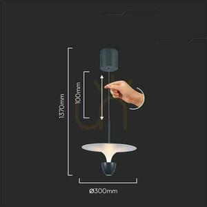 V-TAC 9W LED závesné svietidlo White+Grey VT-7832 3000K 1000lm small 1