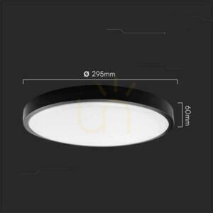Plafond V-TAC 24W LED okrúhla 30cm povrchová montáž IP44 čierna VT-8624B 4000K 2500lm small 3