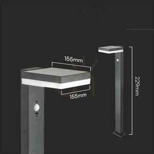 V-TAC 80cm solárny záhradný stĺp 5,5W LED IP54 Square Black VT-1167 3000K 220lm 3 roky záruka small 3