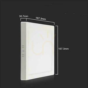 V-TAC povrchovo montovaný panel LED Premium Downlight 12W Square 170x170 VT-60012 4000K 1200lm. small 3