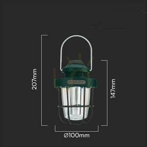 Prenosná kempingová lampa V-TAC VT-9903D zelená LED 3 W IP44 USB-C small 6