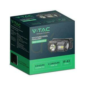 V-TAC 3W SMD nabíjanie USB-C IP43 VT-9902 190lm 3 v 1 hlavová baterka na bicykel. small 4