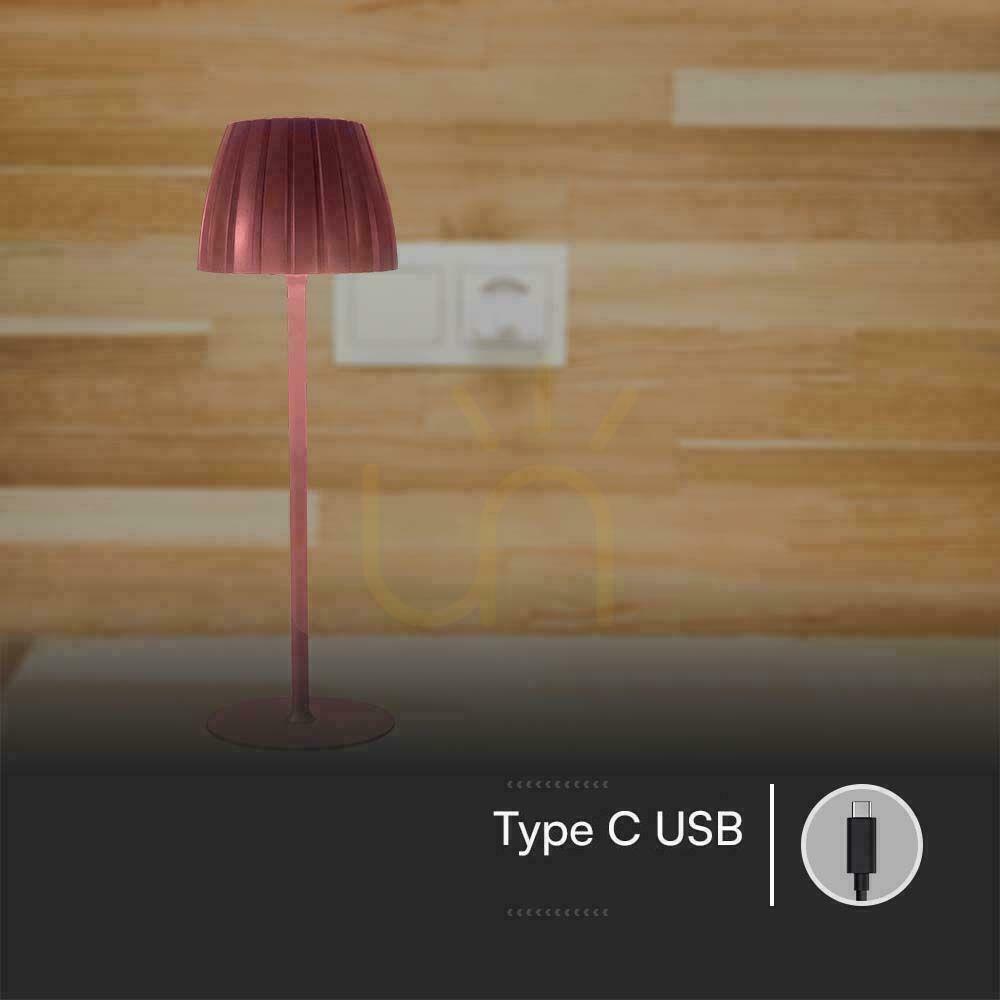 Náhľad V-TAC 2,7W LED lampa na nočný stolík 34cm USB nabíjanie Stmievateľná bronzová VT-7967 3000K-6000K 110lm V-TAC 2,7W LED lampa na nočný stolík 34cm USB nabíjanie Stmievateľná bronzová VT-7967 3000K-6000K 110lm