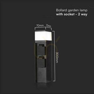 Záhradný stĺpik LED G9 V-TAC 2 zásuvky 2x16A 23cm 3600W IP44 Grafitová VT-1197 3 roky záruka small 3